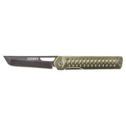 Gerber Ayako Knife: Olive Drab handle, dark gray blade, lightweight EDC folding knife.
