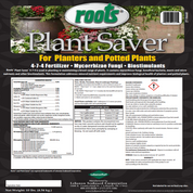 Plant Saver 4-7-4 fertilizer label: detailed application rates & guaranteed analysis for planters & potted plants.
