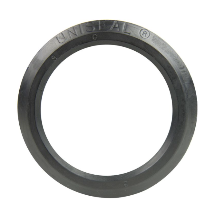 Little Giant Uniseal flexible pipe grommet, black rubber, for sealing and protecting pipes.
