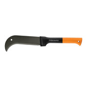 Fiskars Brush Axe with curved blade and comfortable orange handle.
