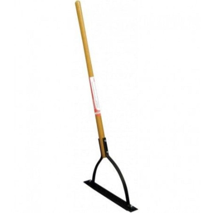 Corona Weed Cutter: 14-inch serrated, double-edged blade with wooden handle for efficient weed removal.
