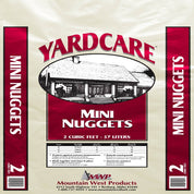 Mountain West Mini Bark Nuggets: 2 cubic ft yard care mulch protects against extreme temperatures, retards weed growth & conserves moisture.
