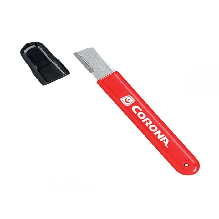 Corona Sharpening Tool: Red handle, silver blade, convenient for keeping blades sharp.
