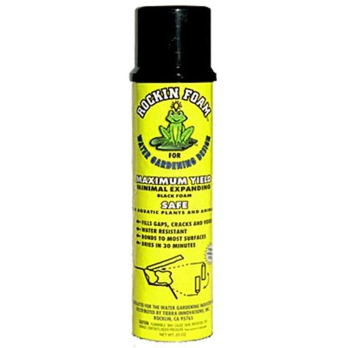 Rockin' Foam 20 oz. Minimal Expanding Black Foam: Water-resistant sealant for gardening, fills gaps & cracks, dries in 30 minutes.

