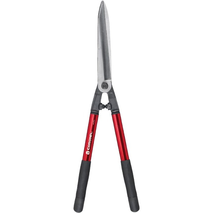 Corona 10 1/2" Aluminum Handle Hedge Shear: Red aluminum handles, sharp steel blades for precise trimming.
