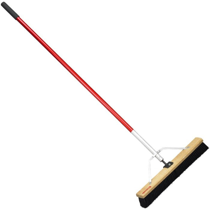 Corona Push Broom - 1 Bristle: Red handle, durable bristles, efficient sweeping.
