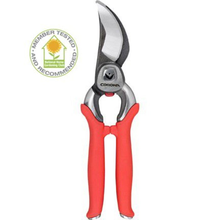Corona DualCUT Branch & Stem Bypass Pruner, 1-inch max forged, red handles, National Home Gardening Club recommended
