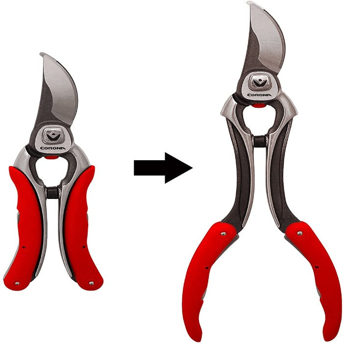 Corona Convertible Pruner & Lopper, 1 1/4" max forged, red handles, converts from pruner to lopper.
