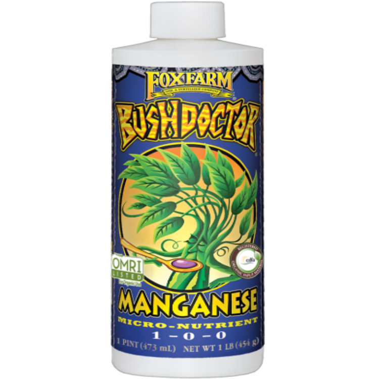 FoxFarm Bush Doctor Organic Liquid Manganese, 1-0-0 Micro-Nutrient, 1 pint (473 mL), OMRI Listed
