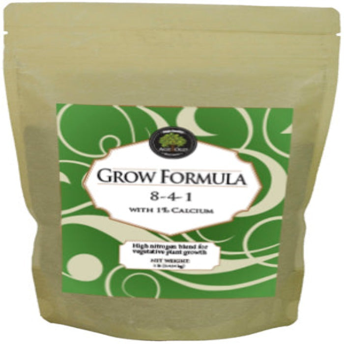 Age Old Dry Grow 8-4-1 fertilizer with 1% Calcium: High nitrogen blend for vegetative plant growth.
