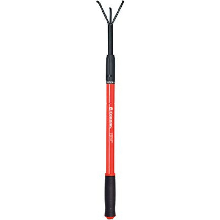 Corona ExtendaHANDLE 3-Tine Hoe: Red handle, black tines, for easy weeding.
