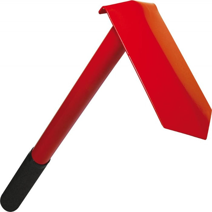Corona Bedding Mattock: Red metal garden hoe with comfortable grip.
