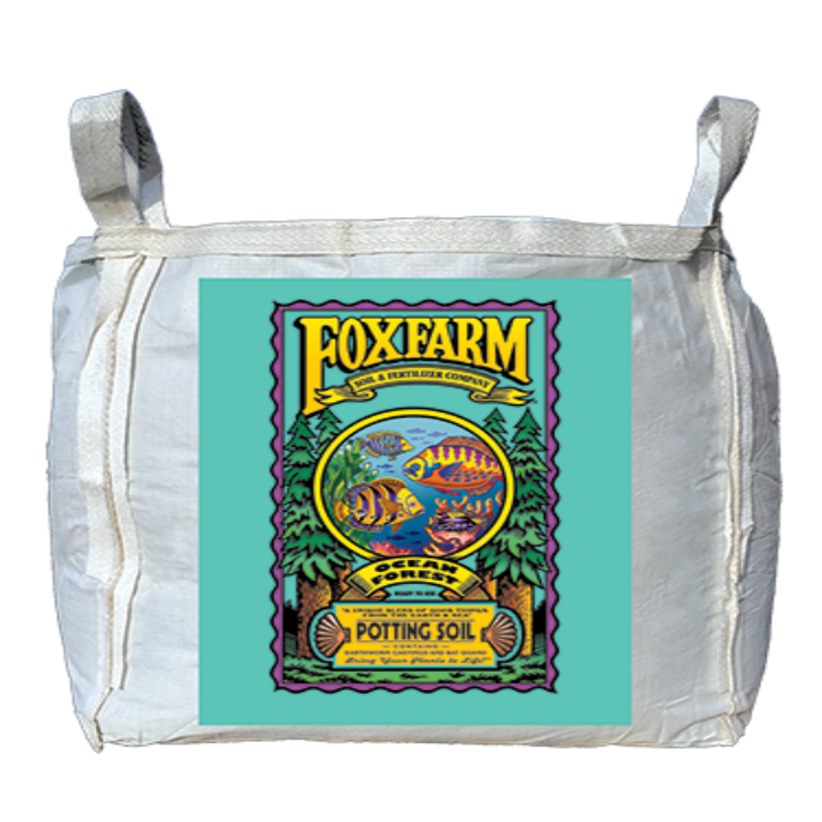 12-quart bag of potting soil; vibrant aqua label features an underwater scene with colorful fish.
