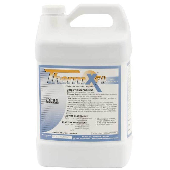 Therm X-70 Yucca Extract: OMRI Listed Soil Conditioner, Natural Wetting Agent for improved water penetration.
