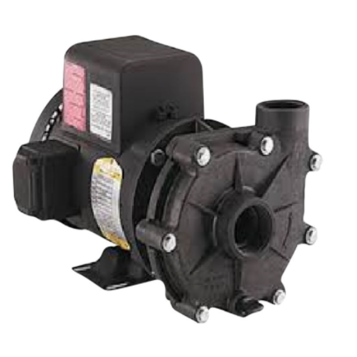 Out of Pond Pump 5500GPH: Powerful, black plastic pump for ponds; 5500 gallons per hour.
