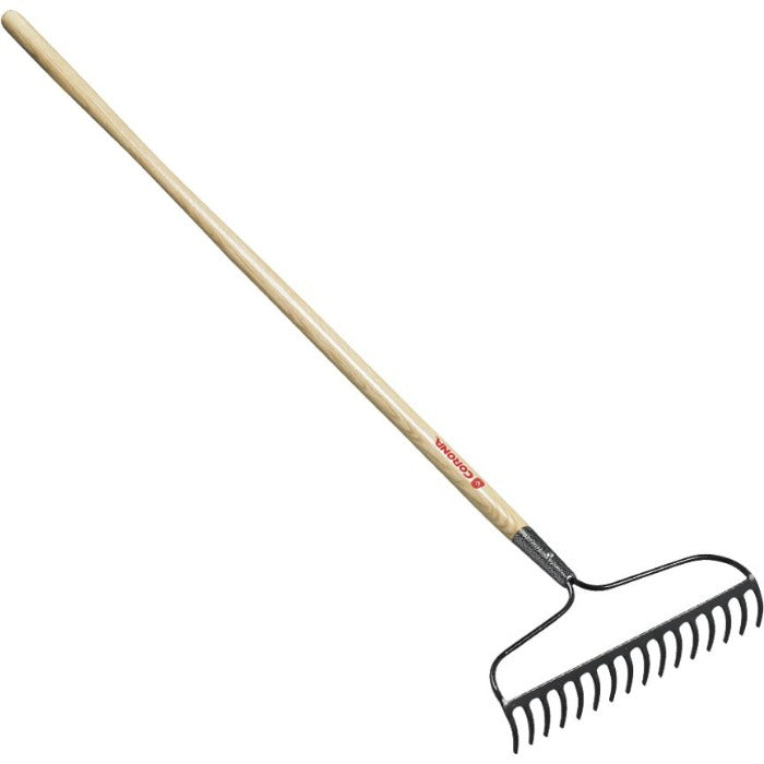 Corona Bow Head Rake with 16-inch wood handle
