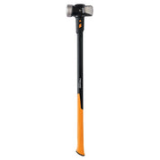 Fiskars 36-inch sledgehammer with durable steel head and ergonomic fiberglass handle for demolition work.
