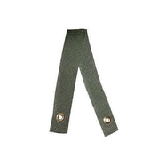 Olive green fabric tree strap with metal grommets.
