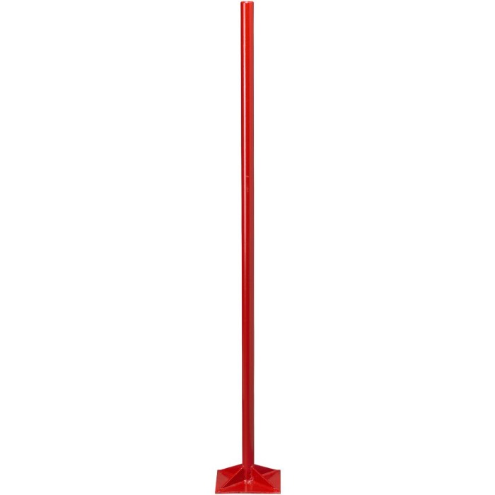2" x 12" red steel dirt tamp for landscaping and construction.
