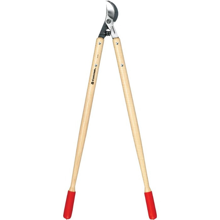 Corona Bypass Lopper, 26-inch, wood handles, red end caps, for easy pruning
